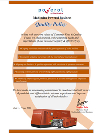 Mahindra Powerol Quality Policy